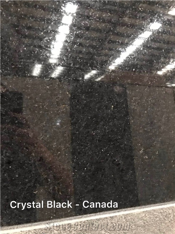 Crystal Black Canada Black Granite Slab Tiles
