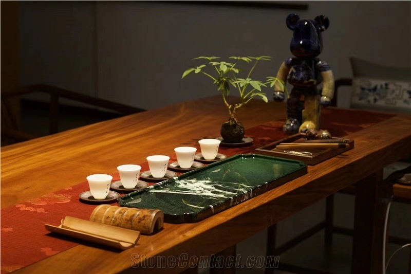 Prada Green Marble Tea Trays Utensil For Tea Sets
