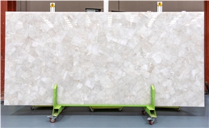 White Quartz Semiprecious Stone Slabs