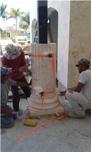 Calacatta Carrara Marble Column Bases, Tops, Finials