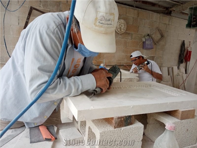 White Limestone Carved Building Ornaments, Arches
