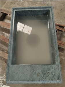 Modern Wall Mounted Green Marble Bathroom Sink Small Size