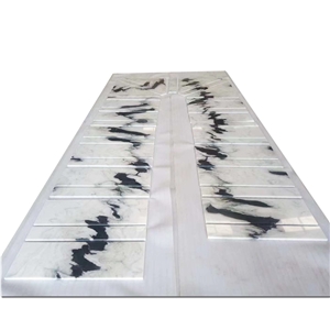 China Panda White Marble Stairs Treads And Riser