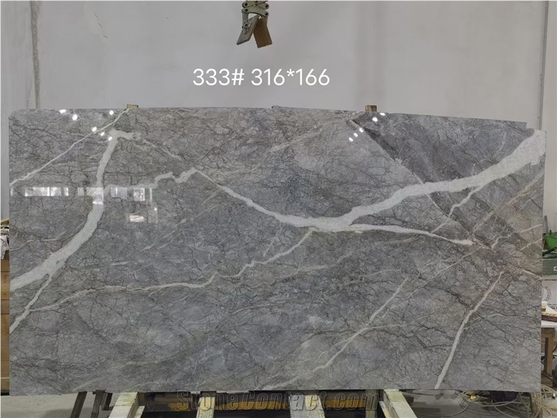 Grey Marble Slabs Carso Grey With White Veins