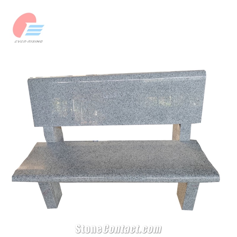 Grey Granite Park Bench Seat With Contoured Legs