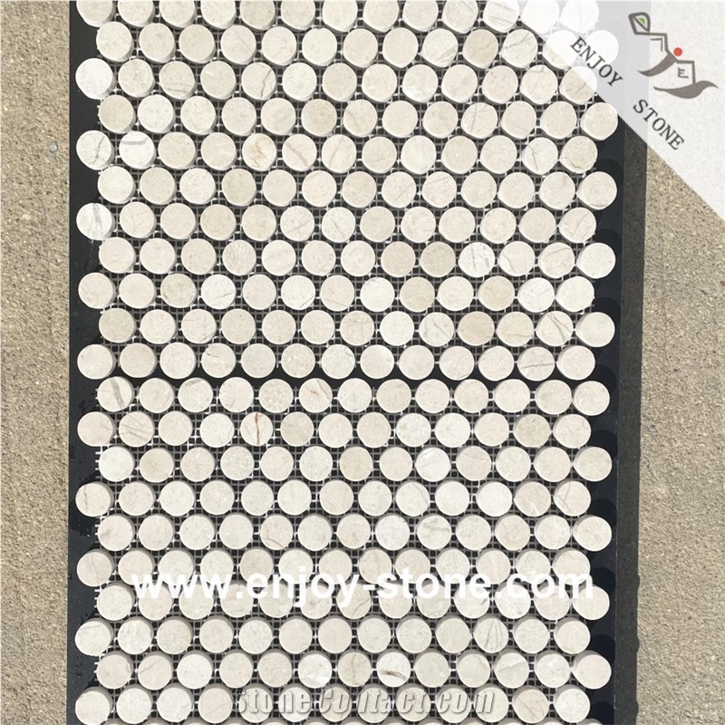 Polished White Marble Mosaic Tiles For  Wall Cladding/Floor
