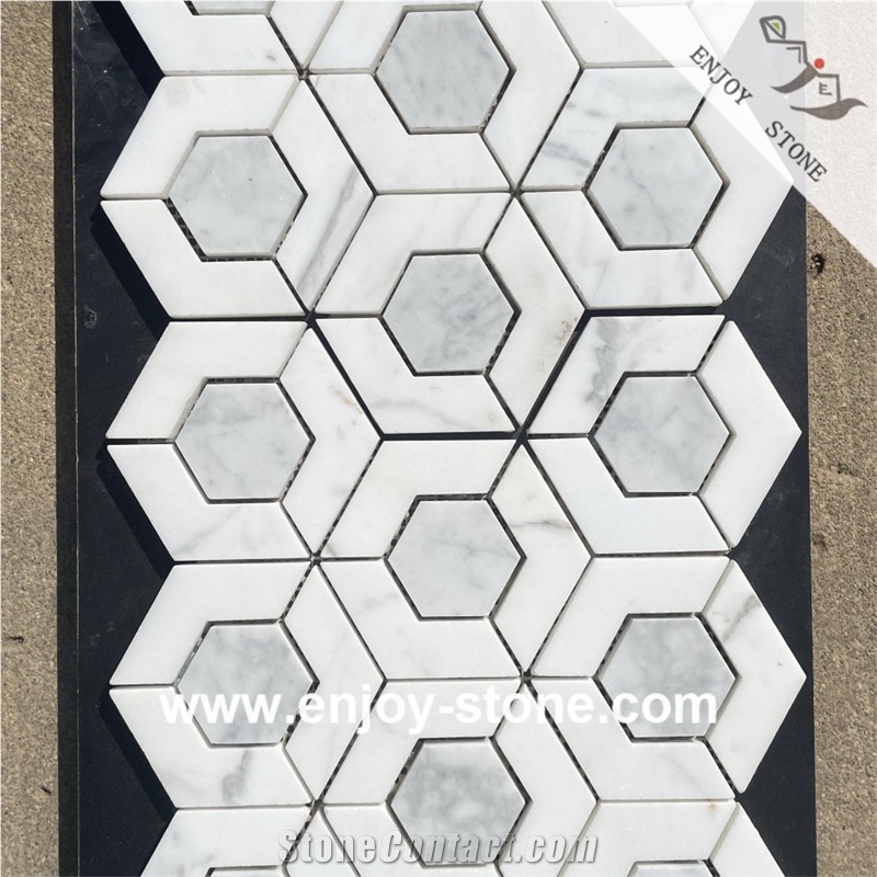 White Marble/Polished/Mosaic Tiles/Wall Cladding/Floor