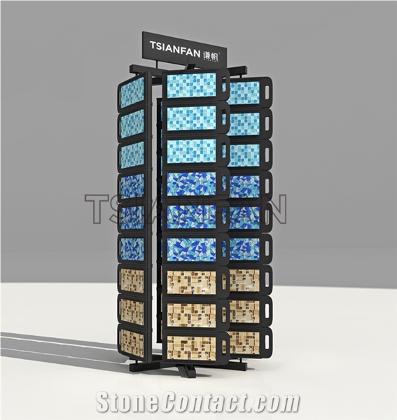 Rotated Display Case For Mosaic, Stone, Wood Sample