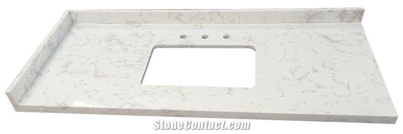 Inexpensive Quartz Stone Vanity Top For Bathroom Counter Top