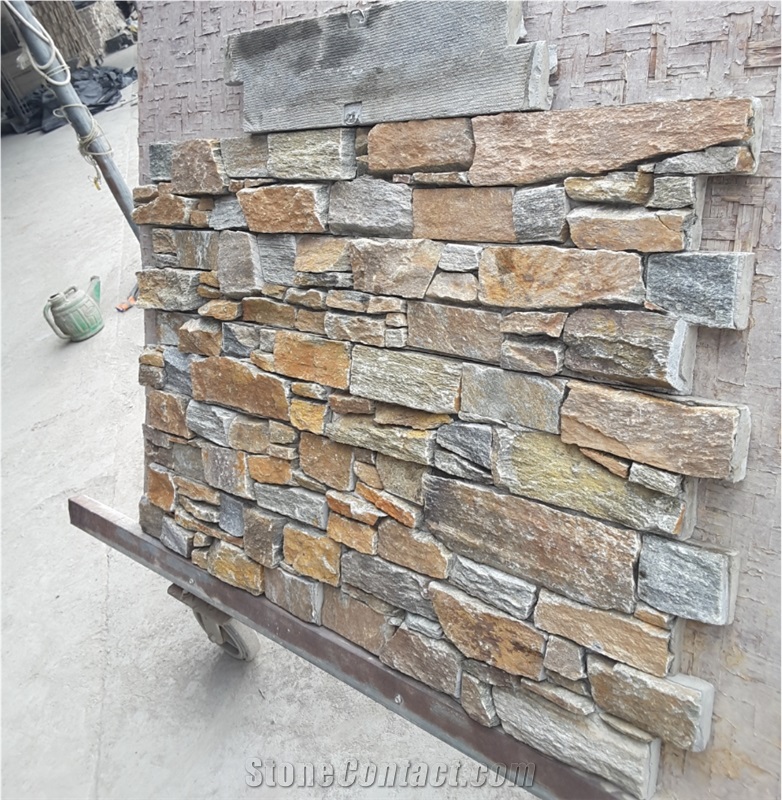 Beige Slate Cement Type Wall Cladding Panel Stone Panel
