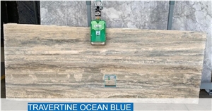 Ocean Blue Travertine Slabs