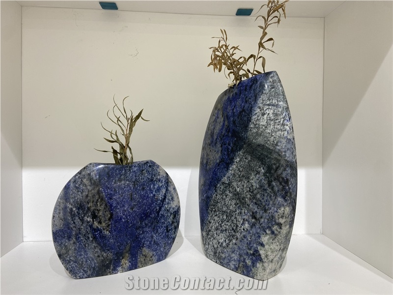 Azul Bahia Granite Flower Vase Home Decorative Vase
