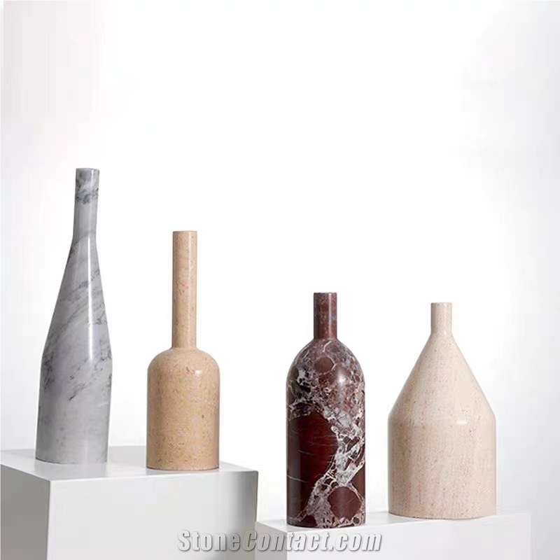 Black Marble Wine Bottle Table Ornament