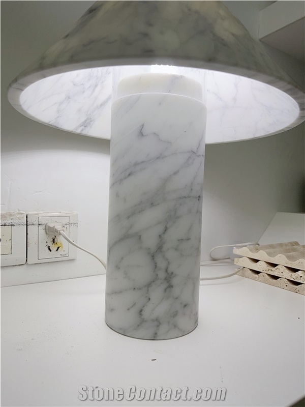 Carrara White Marble Table Lamp For Home Decor Products