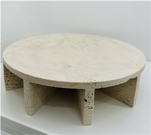 Creative Nordic Beige Travertine Household Service Plate