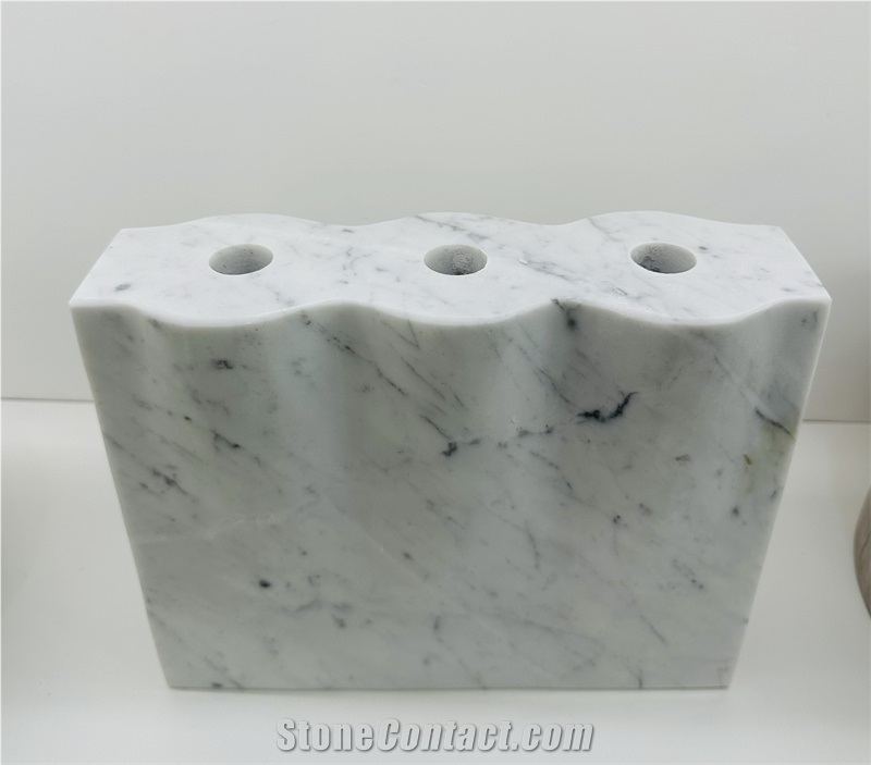 Marble Bathroom Decoration Carrara Marble Toothbrush Holder