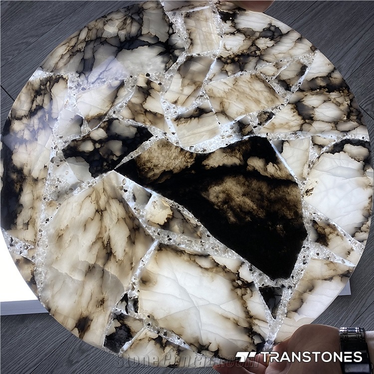Acrylic Backlit Artificial Onyx Round Table Tops
