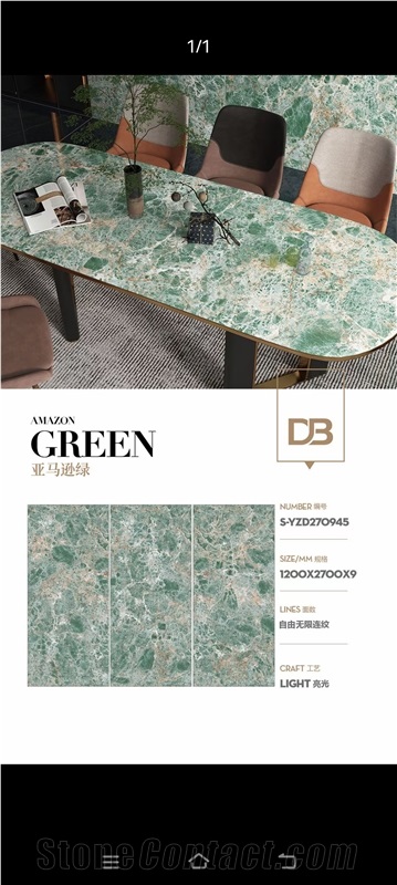 Amazon Green Sintered Stone Slab Tile For Wall Floor Use