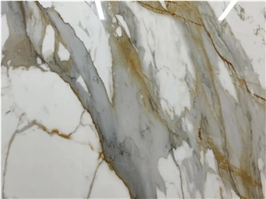 Calacatta Gold White Marble Vein Sintered Stone Slabs