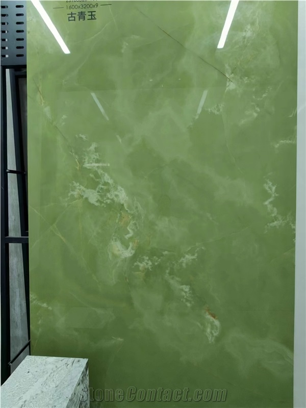 Green Onyx Looks Sintered Stone Slabs Project Tile Use