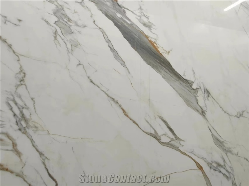 Sintered Stone Slabs Calacatta Gold White Marble Looks
