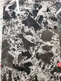 Sintered Stone Slabs Montousse Fonce Black Marble Look
