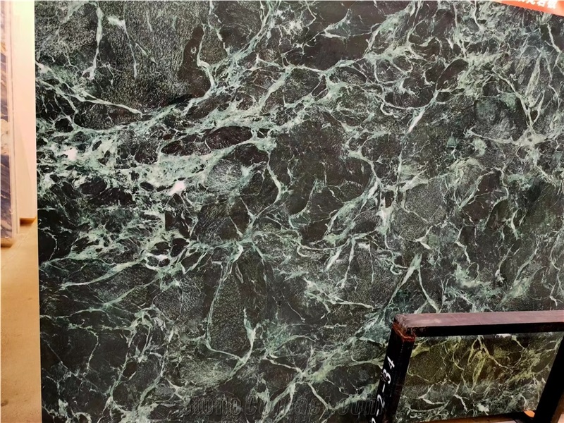 Verde Alpi Marble Vein Sintered Stone Slabs Project Floor