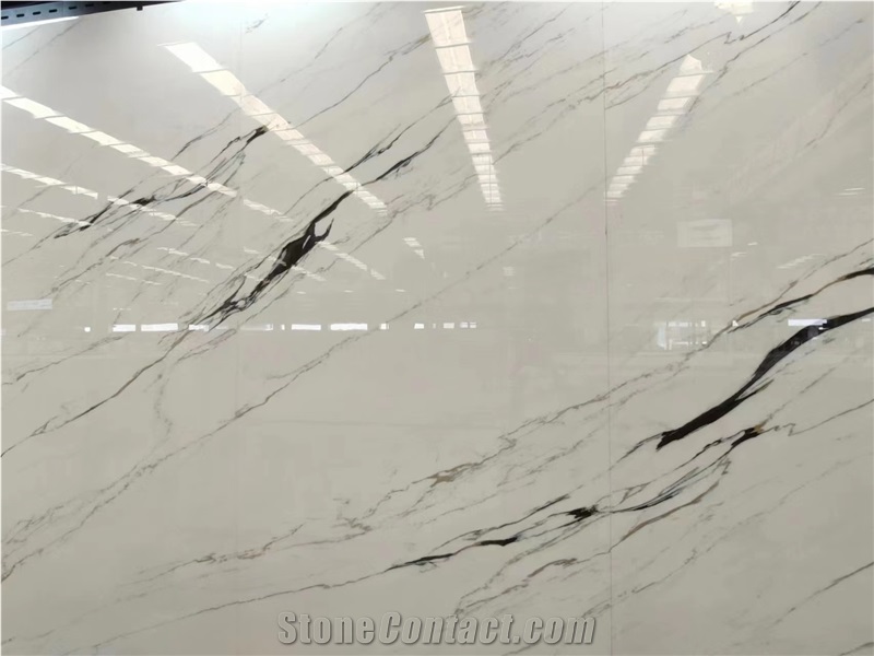 White Marble Sintered Stone Slabs Tiles For Wall Use