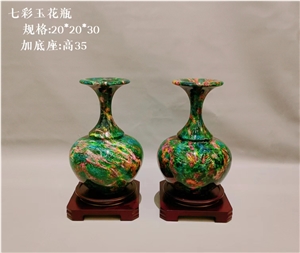 Multicolor Colorful Jade Vase Home Decoration