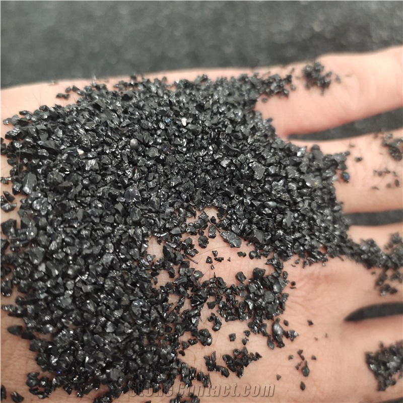 Blasting Abrasive Media Fused Quzrtz Black Silica Pearl Sand