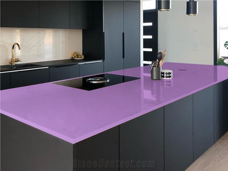 2019 Taro Purple Quartz Slab For Kitchen Vanity Top