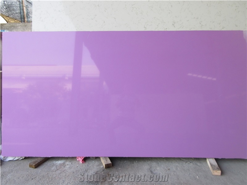 2Cm And 3Cm Home Decoration Pure Purple Quartz Slabs