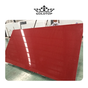 Artificial Stone Newest 1010 Sparkle Red Quartz Slabs