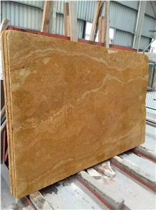 Golden Travertine Slabs For Wall Tiles