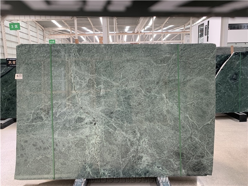 Rich Veins Clear Color Taiwan Green Marble Slabs