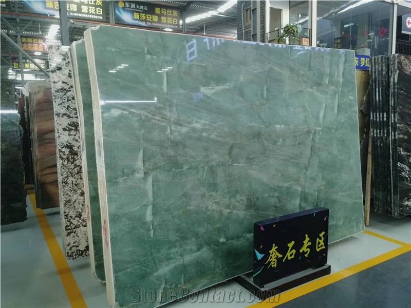 Wave White Vein Pop Style Royal Green Quartzite Slabs from China ...