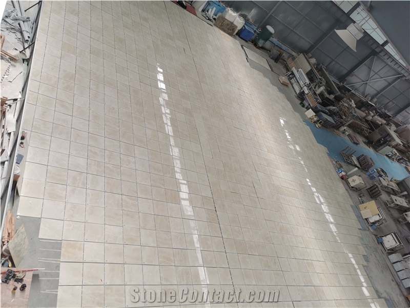 Crema Marfil Beige Marble Polished Tiles Lay Out