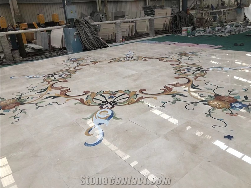 Customized Natural Marble Waterjet Medallion