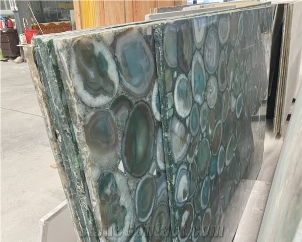 Natural Agate Slab Semi Precious Stone Backlit Wall Panel