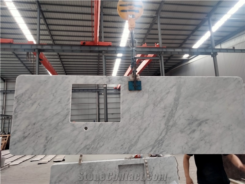 Bianco Carrara Marble Hotel Kitchen Countertops