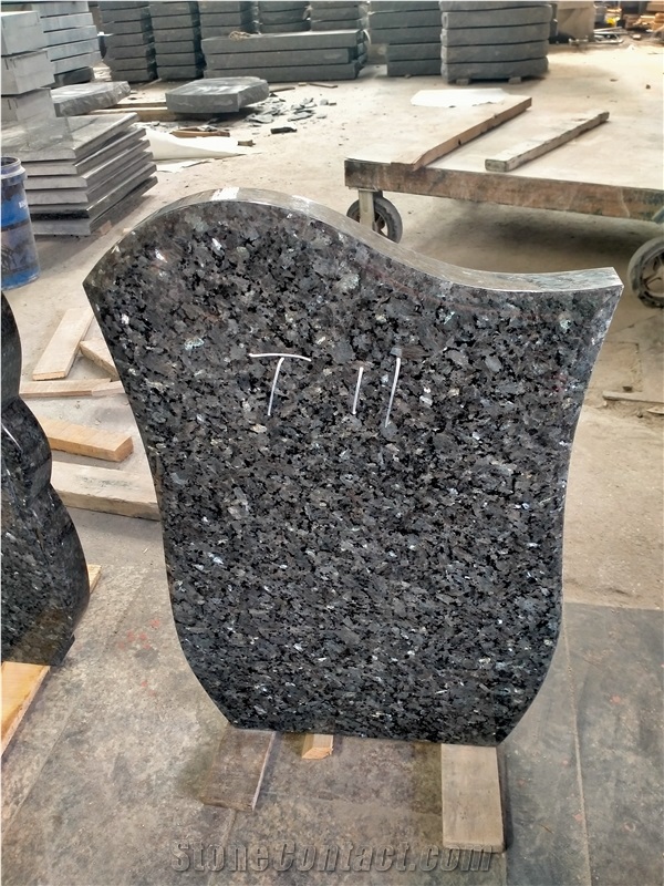 Blue Pearl Granite Tombstone Hungary Style