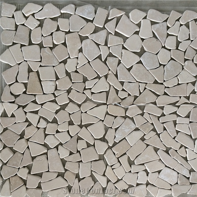 Crema Marfil Tumbled Random Chipped Mosaic Tiles