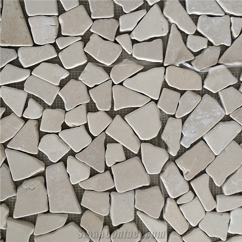 Crema Marfil Tumbled Random Chipped Mosaic Tiles