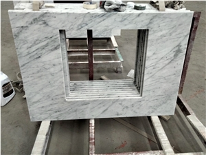 Italian Bianco Carrara White Marble Bathroom Countertop