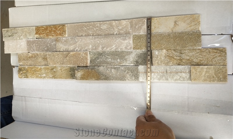 Z Shape Yellow Stone Wall Cladding Panels