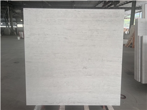 White Grey Travertine Slab Tile