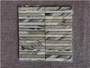 China Linear Mosaic Tile Green Jade Marble