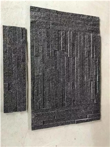 China Wall Stone Veneer Rectangular Black Split Surface