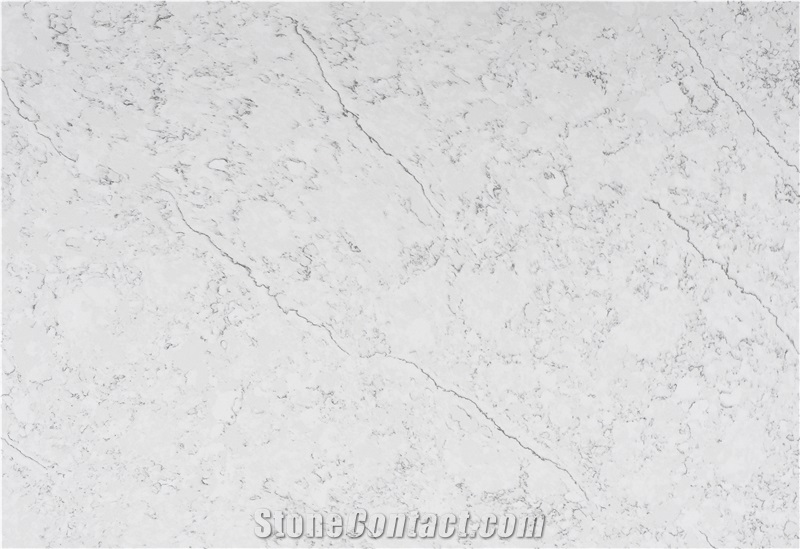 Artificial AQ5222 White Quartz Stone Slab Tiles In China