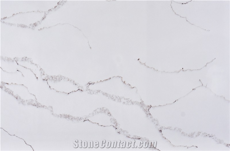 Bianco Calacatta Ash Quartz AQ6244 Stone Slab